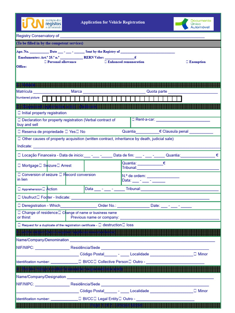 Vehicle Registration Application Form | PDF | Civil Law (Common Law ...