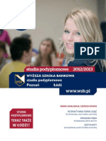 Informator 2012 - studia podyplomowe - Wyższa Szkoła Bankowa w Poznaniu