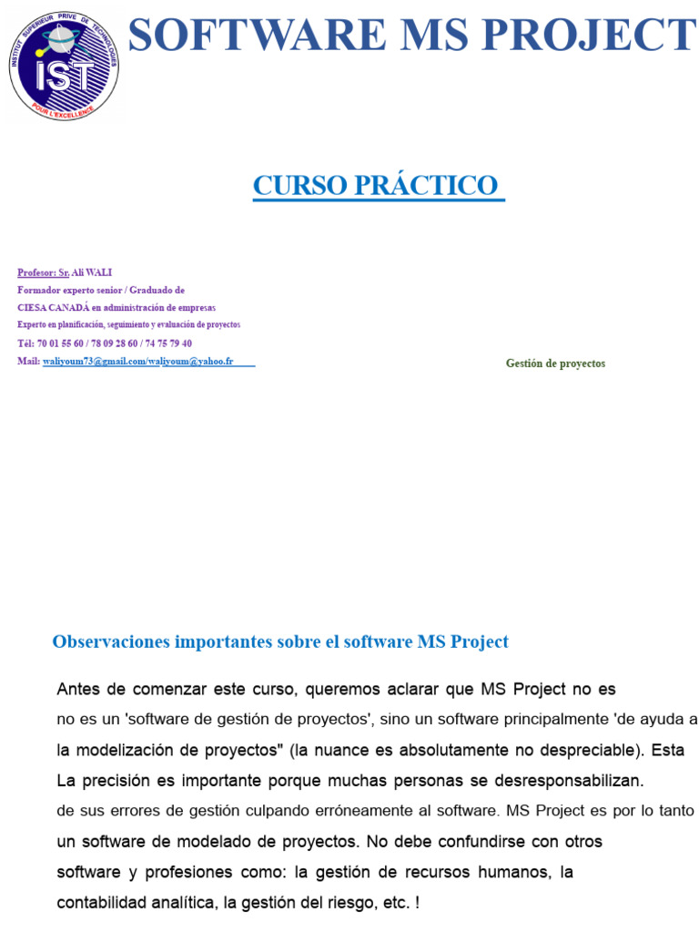 Curso Práctico de MS Project: Gestión de Proyectos | PDF | Software ...