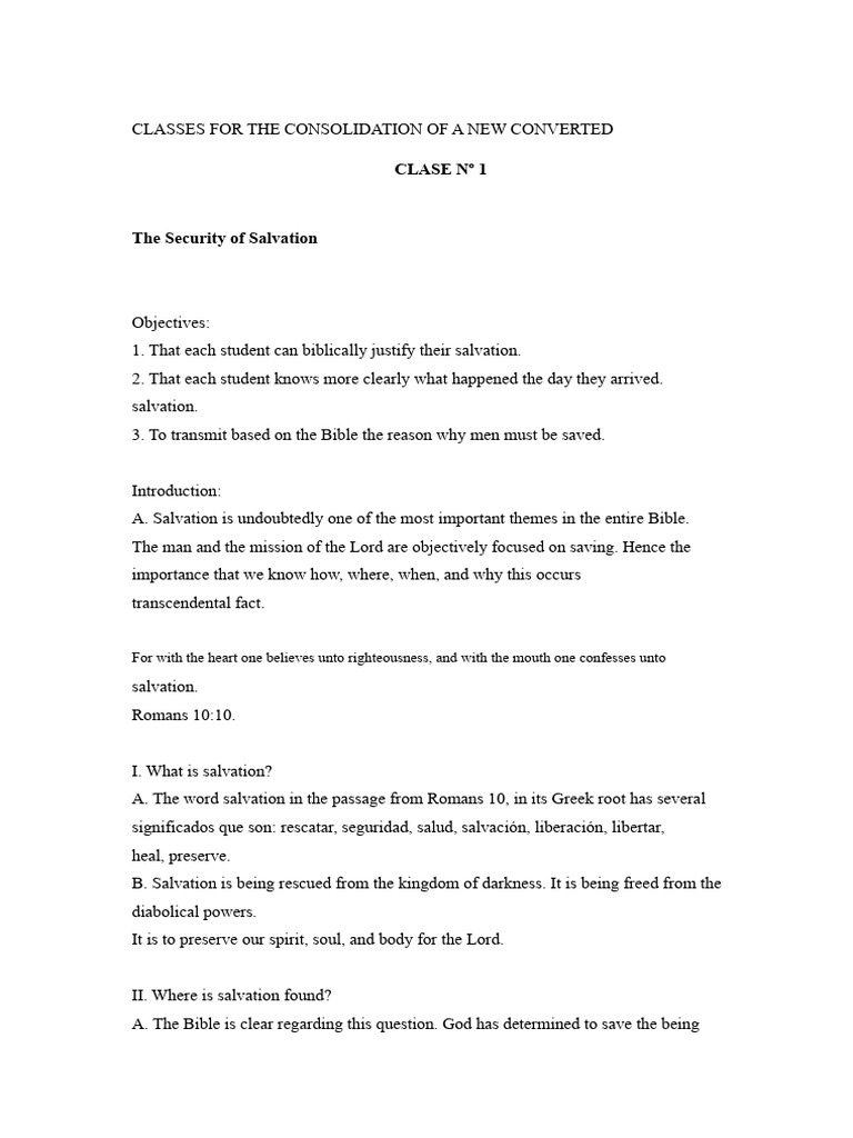 Classes For The Consolidation of A New Convert | PDF | Baptism | Born Again