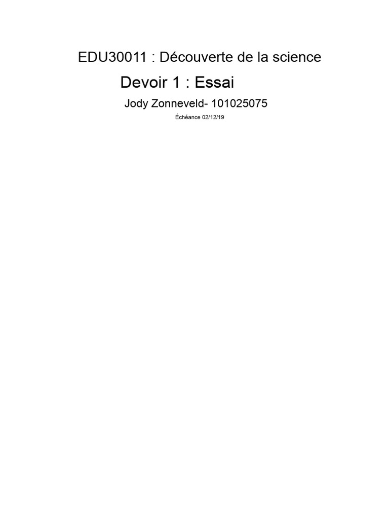 Rôle de la science dans l'éducation primaire | PDF | Science ...