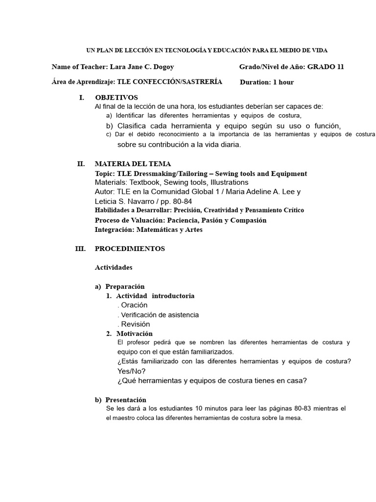Plan de Clase para Enseñanza Demostrativa | PDF | Cognición | Aprendizaje