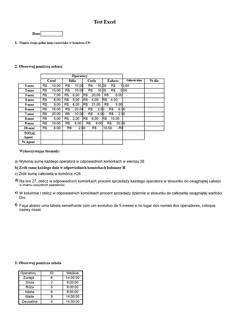 Test Excel | PDF