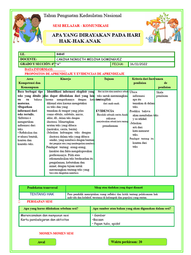 Kami membaca sebuah cerita tentang Anak Raksasa pada hari Rabu. | PDF