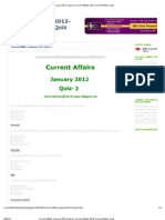 Current Affairs January 2012 Quiz-2 - Current Affairs 2012-Current Affairs Quiz