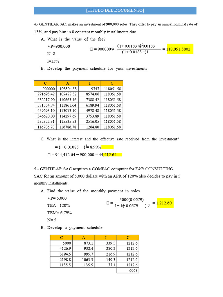 Practice 3 Exercises 4-6. | PDF | Interest | Interest Rates