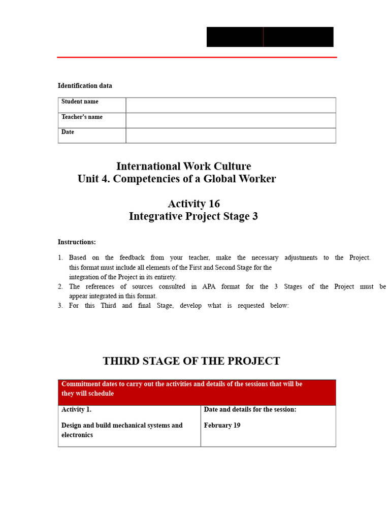Integrative Project Stage 3 Pdf Prosthesis Business