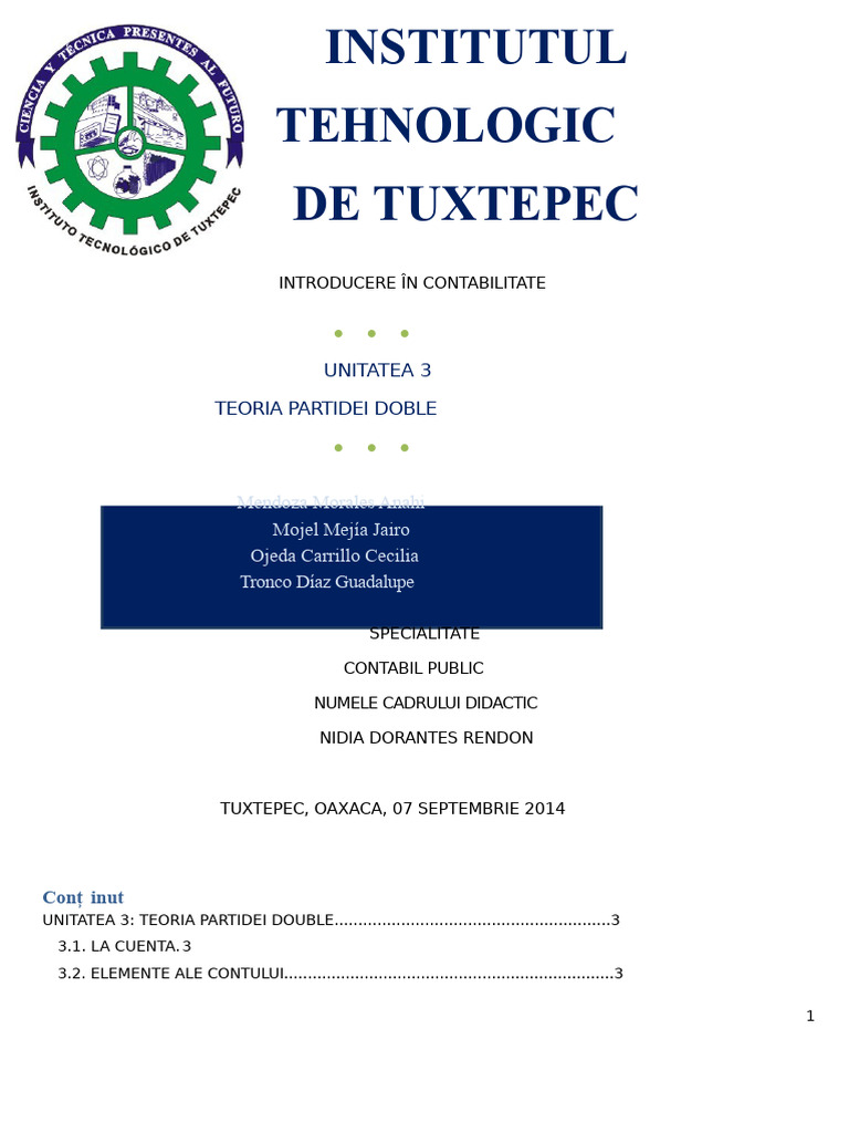 Unitatea 3 Teoria Partidei Duble PDF | PDF