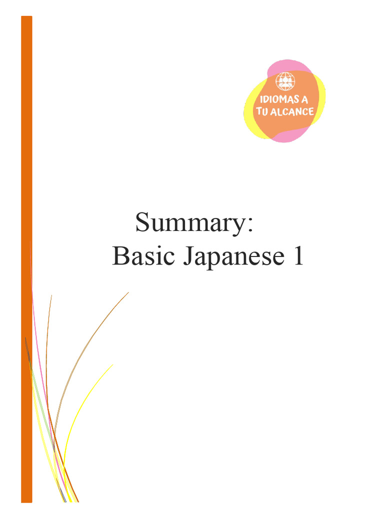 Introductory Japanese Language Course | PDF | Japanese Language ...