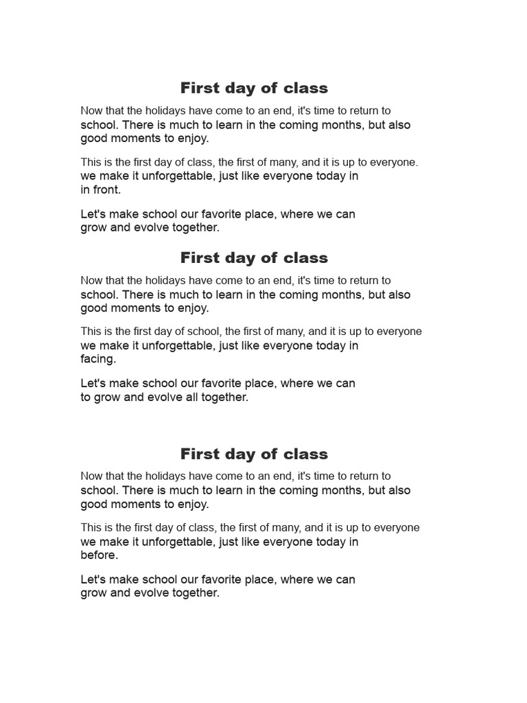 First Day of Class | PDF | Baggage