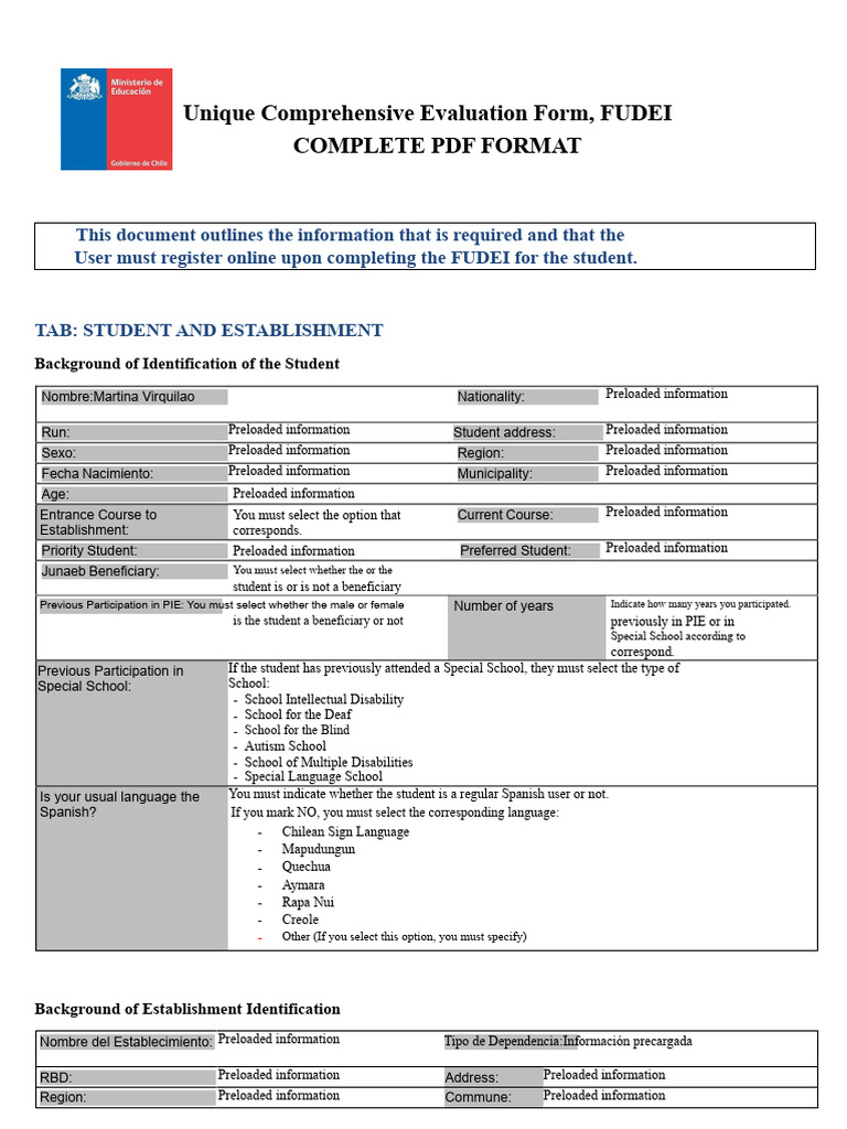 FUDEI Comprehensive Evaluation Form PDF | PDF | Perception | Learning