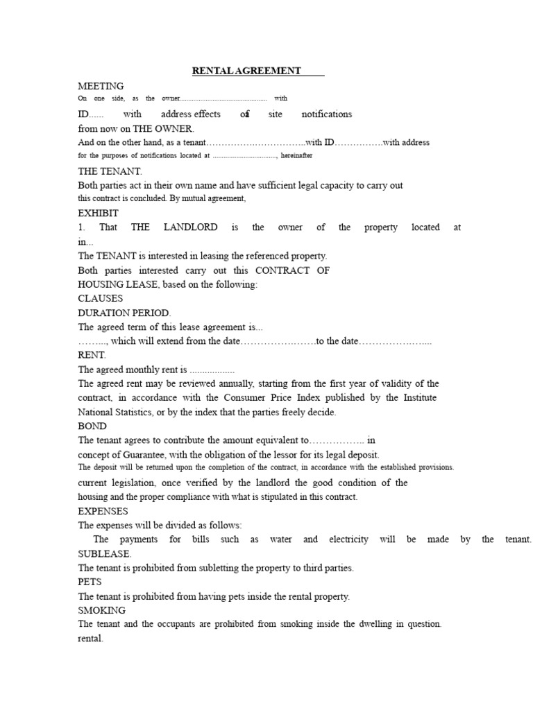 Rental Agreement Terms and Conditions | PDF | Lease | Renting