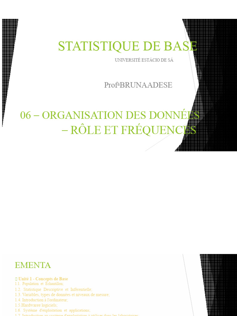 Organisation des Données en Statistique | PDF | Statistiques | Informatique
