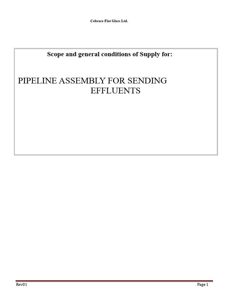 Scope of Piping Assembly For The Effluent Collection System of SL2 ...