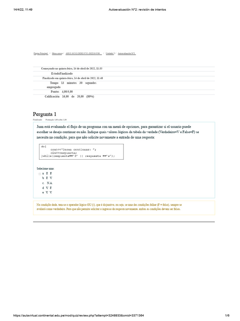 Autoavaliação de Programação em C++ | PDF | Informática | Programação ...