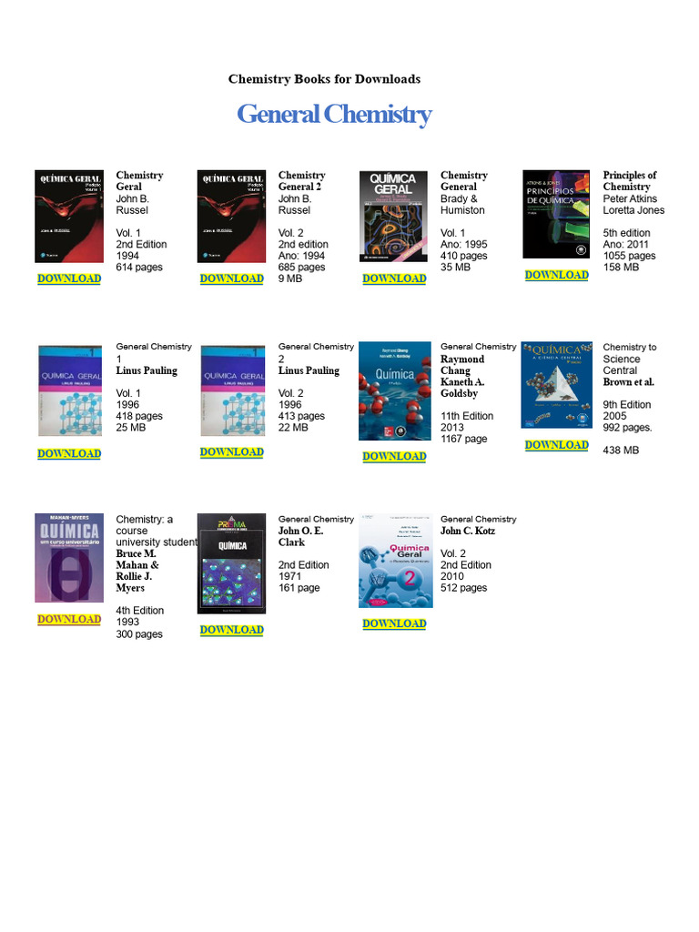 Downloadable Chemistry Books Collection | PDF | Physics | Materials Science