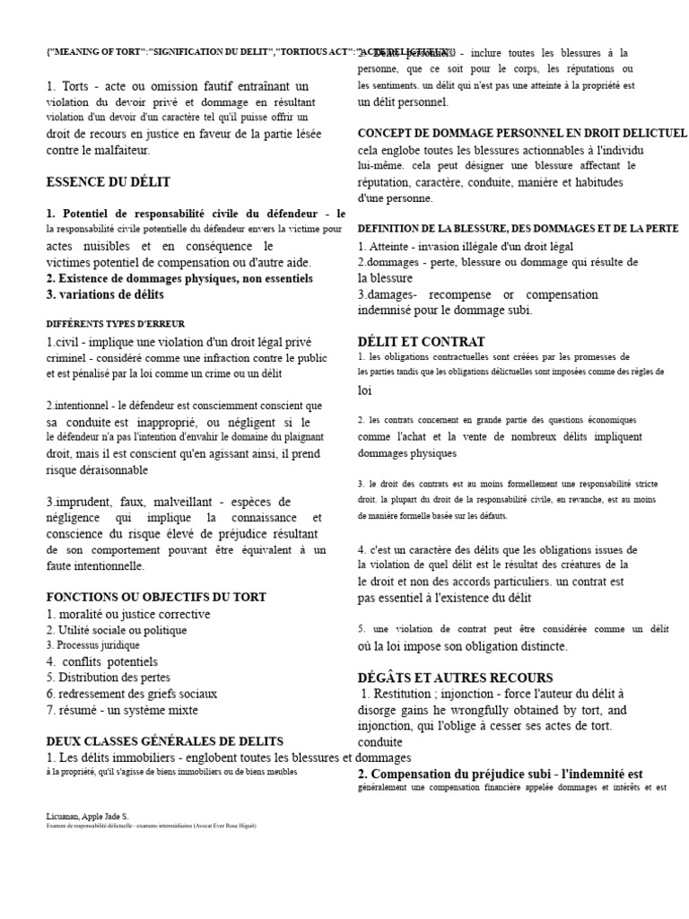 Comprendre les Délits en Droit Civil | PDF | Crimes | Crime et violence