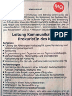 Gesucht - Ausschreibung: Leiter (-In) Kommunikation/Prokurist/-in Fuer Das Museumsquartier Wien
