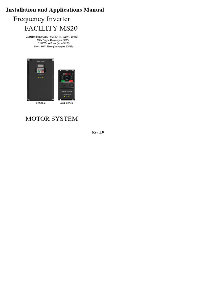 MS20 Frequency Inverter Installation Guide | PDF | Mains Electricity ...