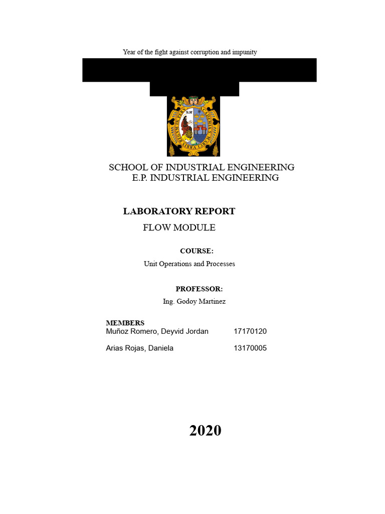 FLOW REPORT unmsm | PDF | Flow Measurement | Reynolds Number