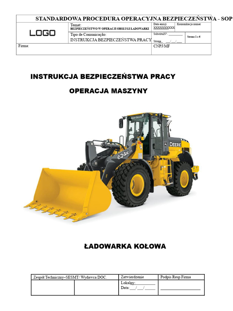 Standard Operating Procedure For Wheel Loader | PDF