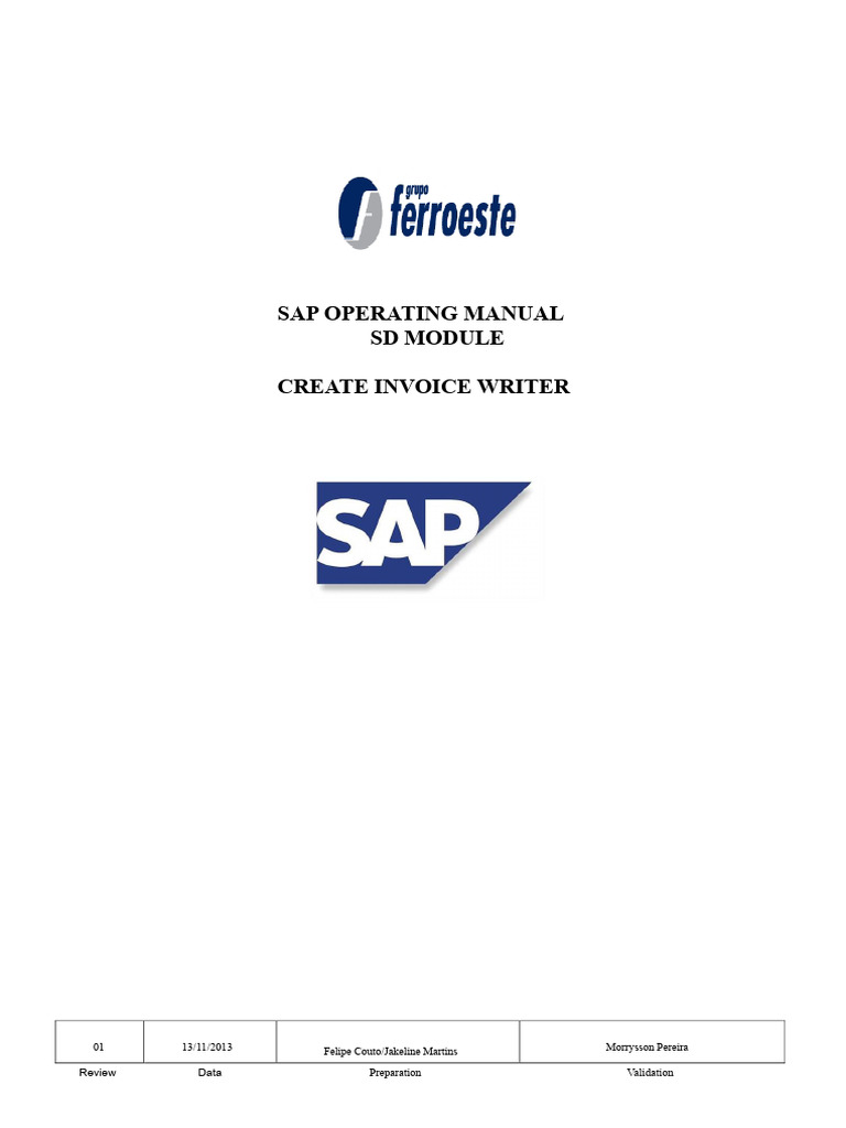 SAP SD Module Invoice Writer Guide | PDF | Invoice | Taxes