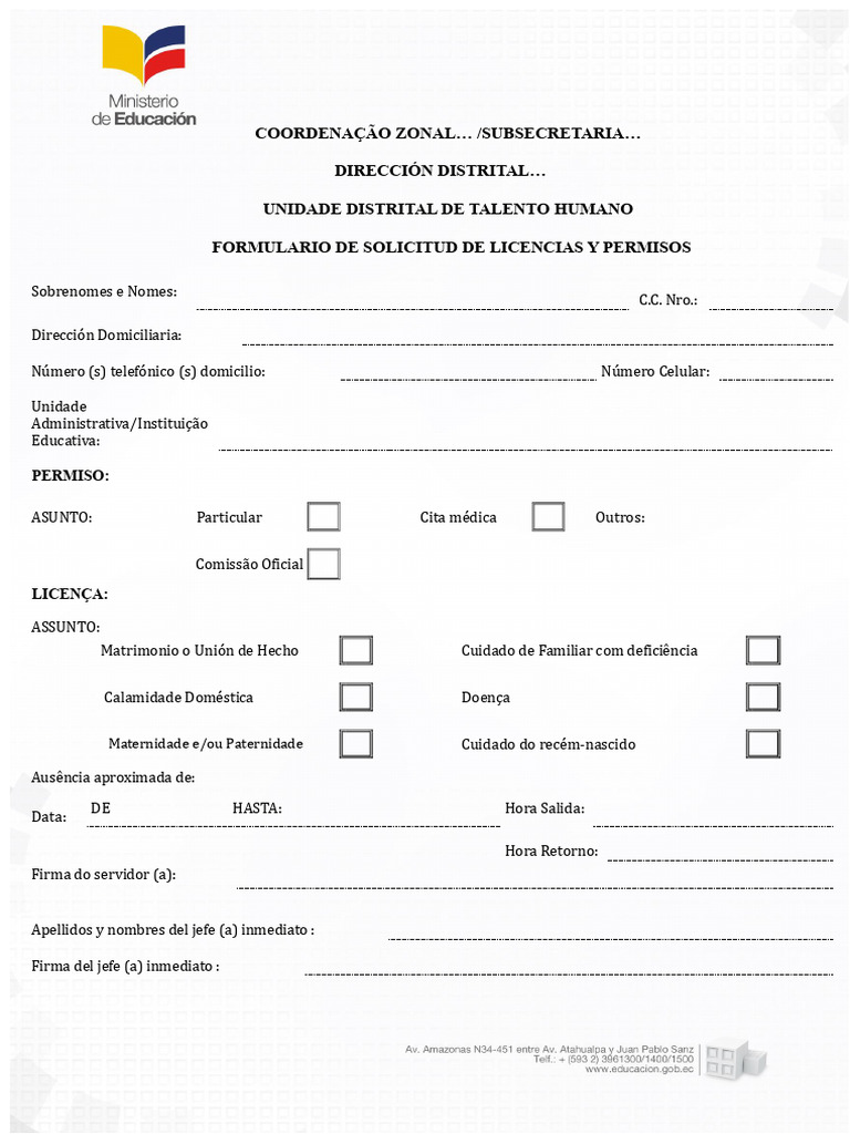 Formulário de Licenças e Permissões | PDF