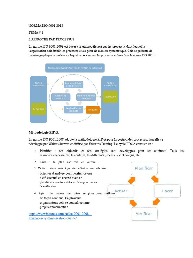 Approche Processus ISO 9001:2018 | PDF | Management de la qualité ...