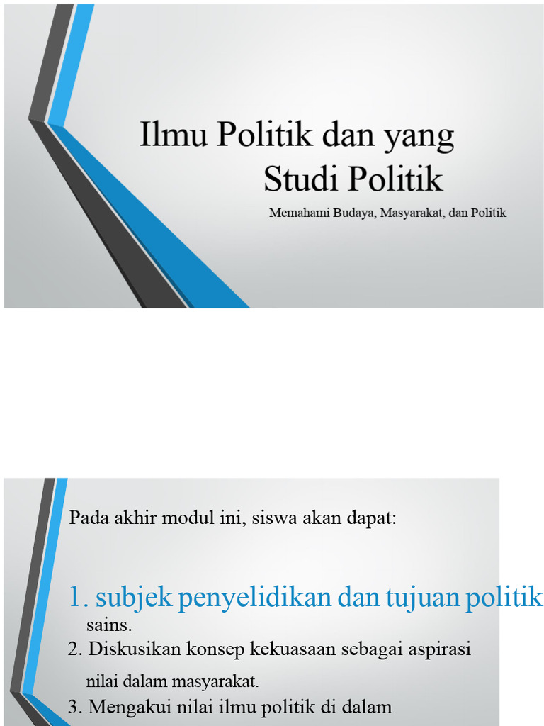Ilmu Politik Dan Studi Tentang Politik | PDF