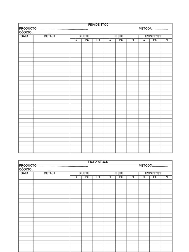 Ficha Stock | PDF