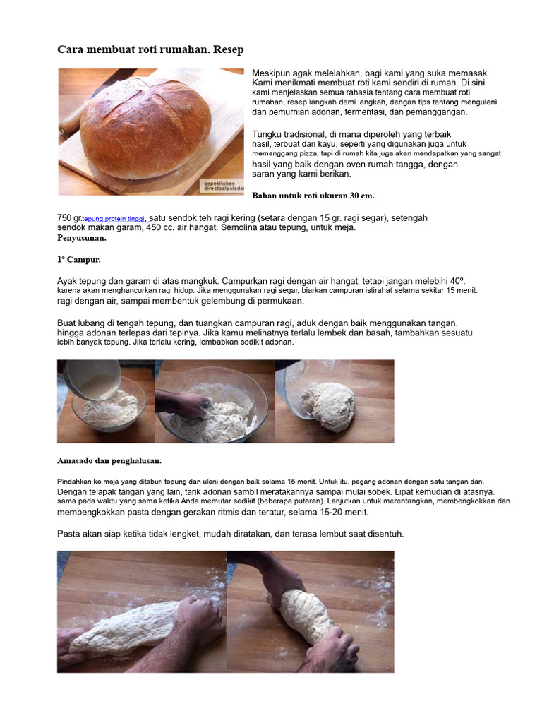 Resep Roti Rumahan Langkah demi Langkah | PDF
