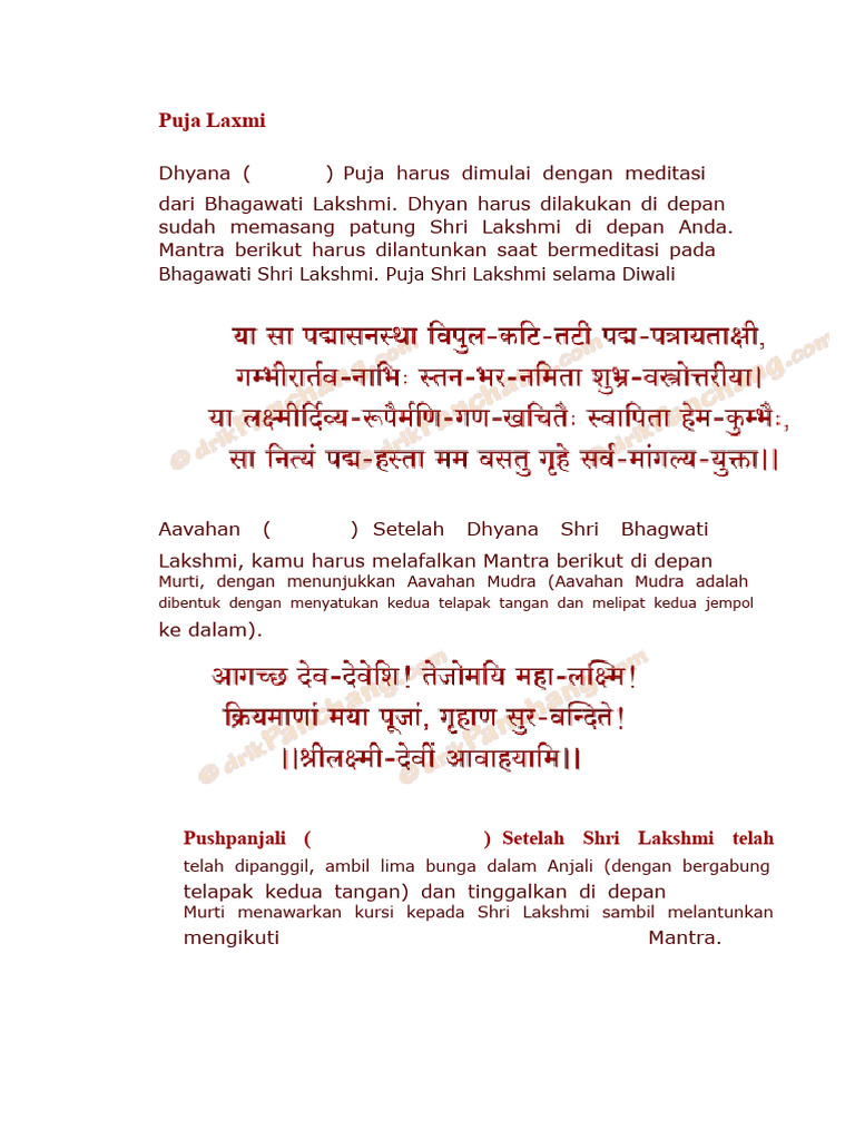 Panduan Puja Shri Lakshmi di Diwali | PDF