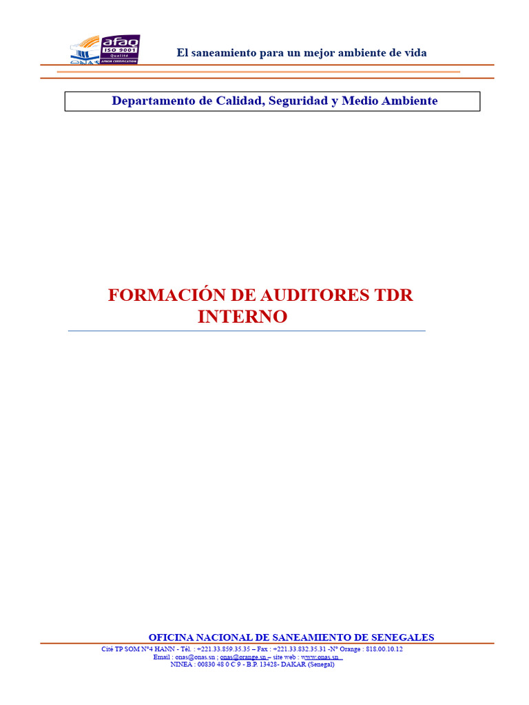TDR formación auditor | PDF