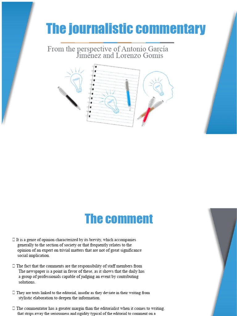 JOURNALISTIC COMMENTARY EXPOSITION | PDF | News | Newspapers