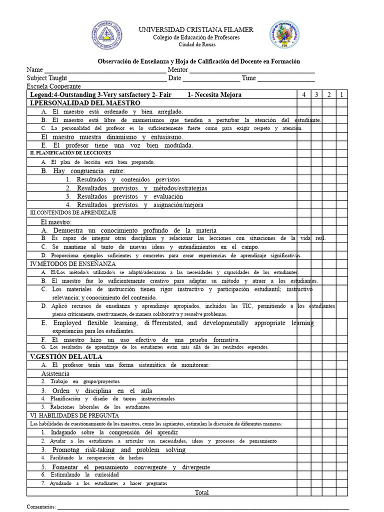 Evaluación de Docentes en Formación | PDF | Maestros | Enseñando