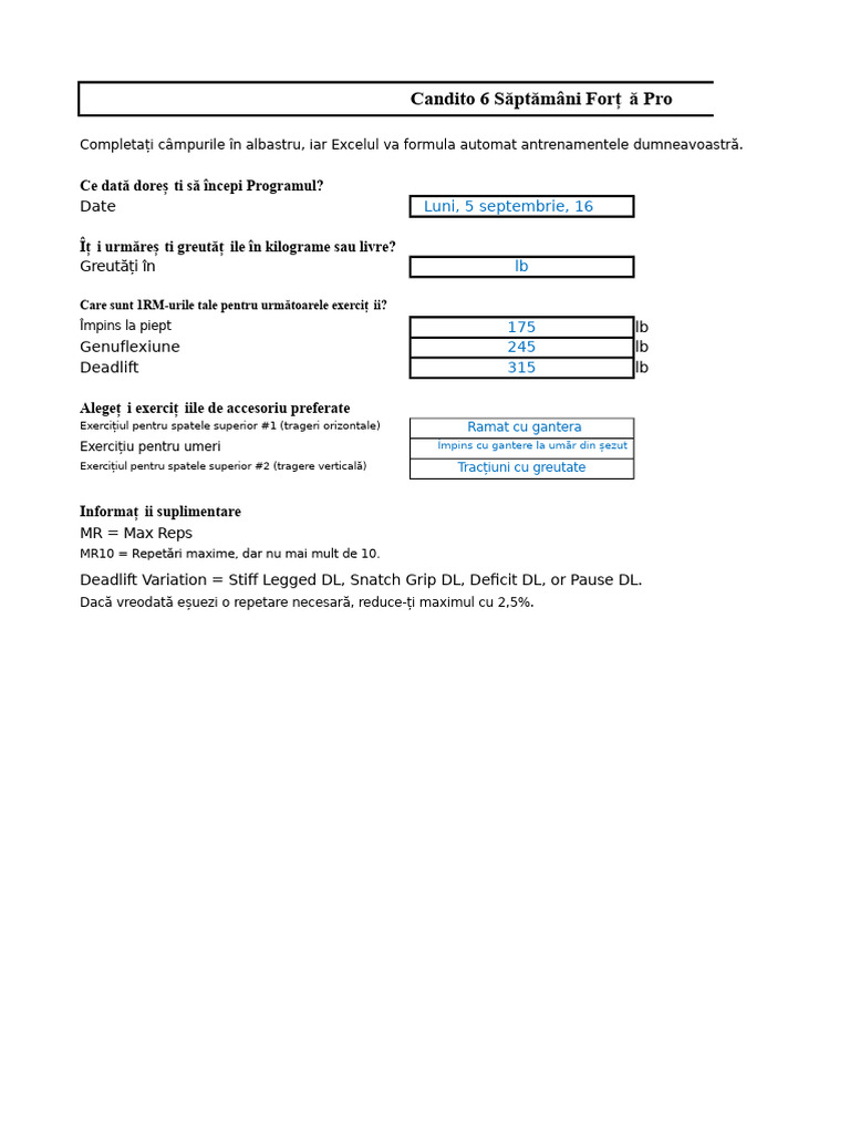 Programul Candito de 6 Săptămâni | PDF