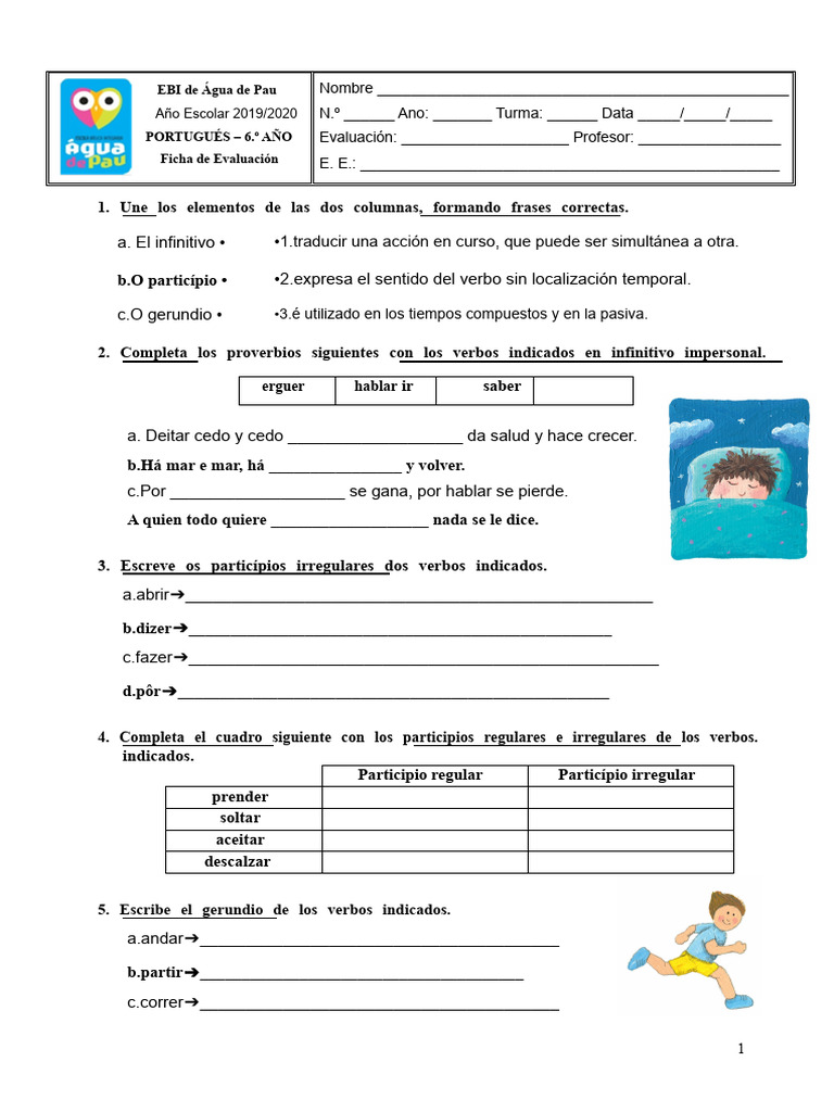 Test - Formas Verbales-No-Finitas PDF | PDF