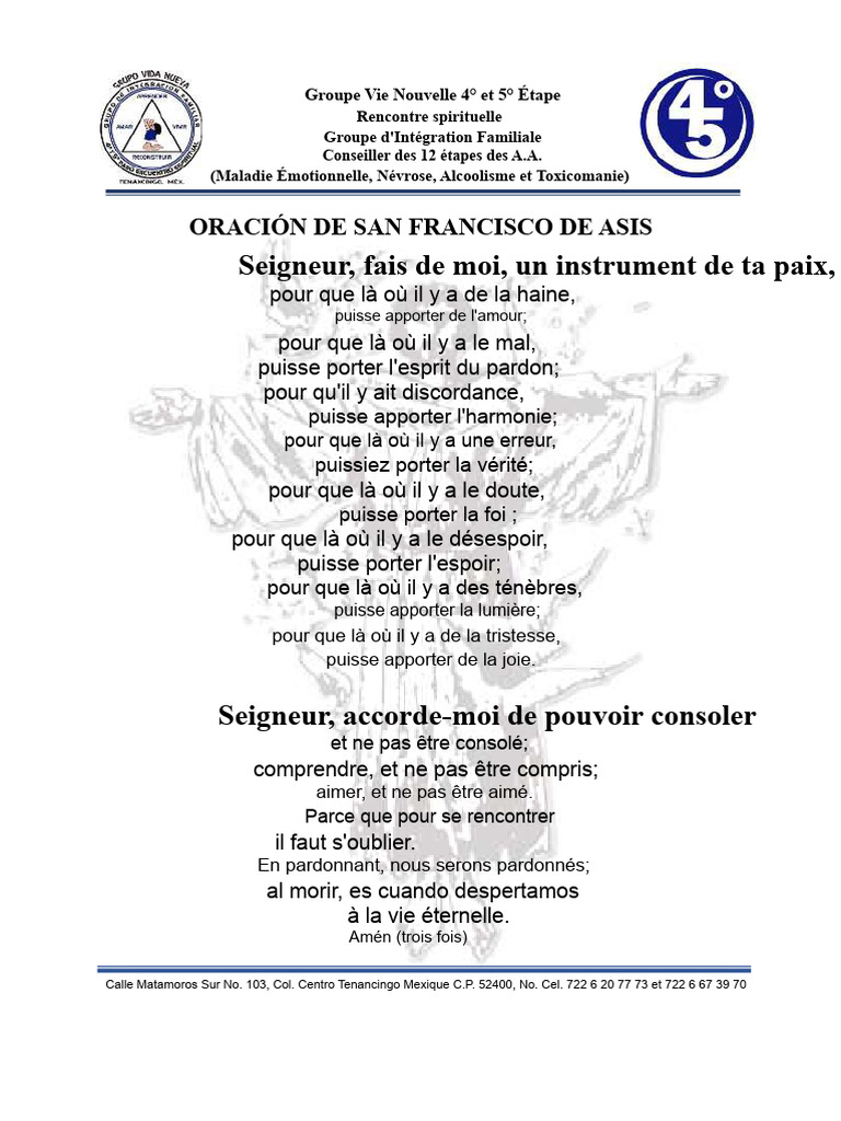 Rencontre Spirituelle et Prière de Paix | PDF | Doctrines et croyances ...