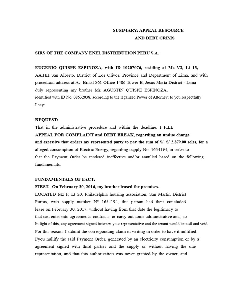 Enel Complaint | PDF | Government | Justice