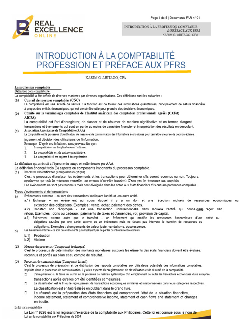 Introduction à la profession comptable | PDF | Comptabilité | Audit