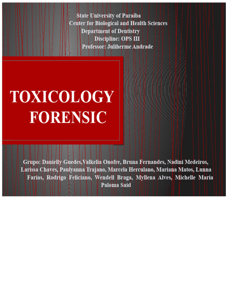 Forensic Toxicology Overview and Applications | PDF | Toxicology | Toxicity