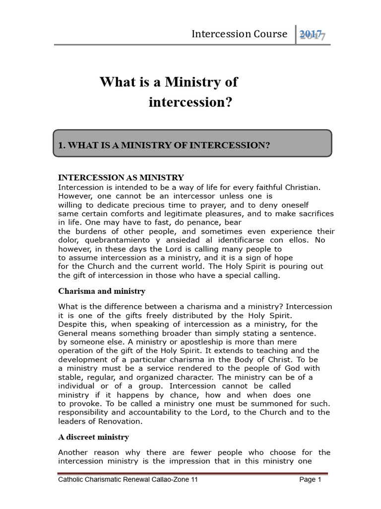 What Is An Intercession Ministry | PDF | Intercession | Prayer