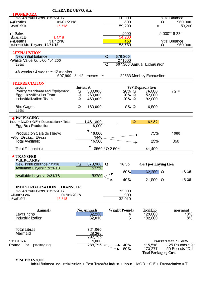 Poultry Production Financial Overview | PDF | Depreciation