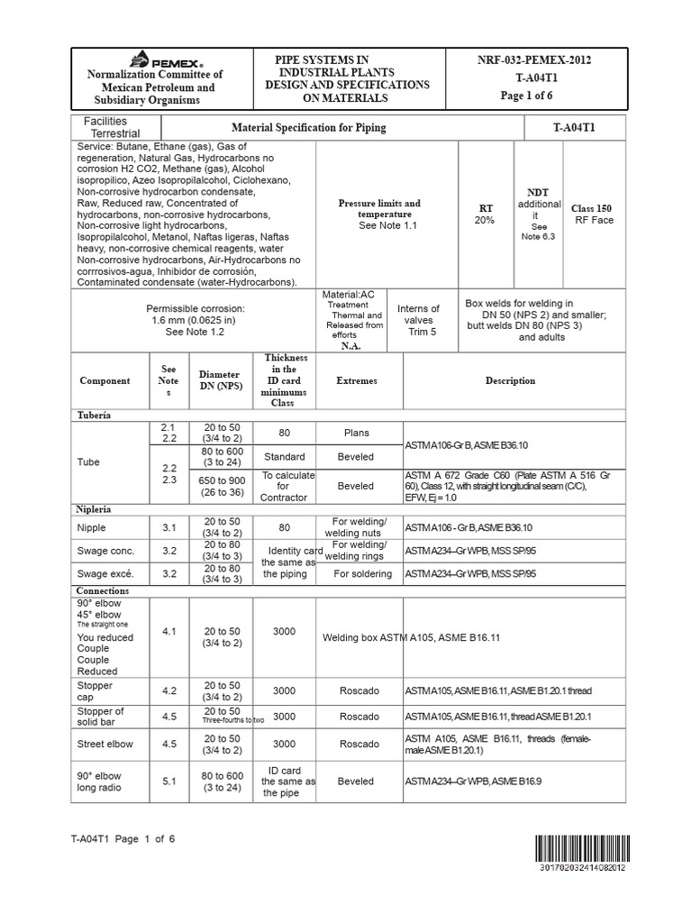 Pipe System Design Specifications Guide | PDF | Pipe (Fluid Conveyance ...