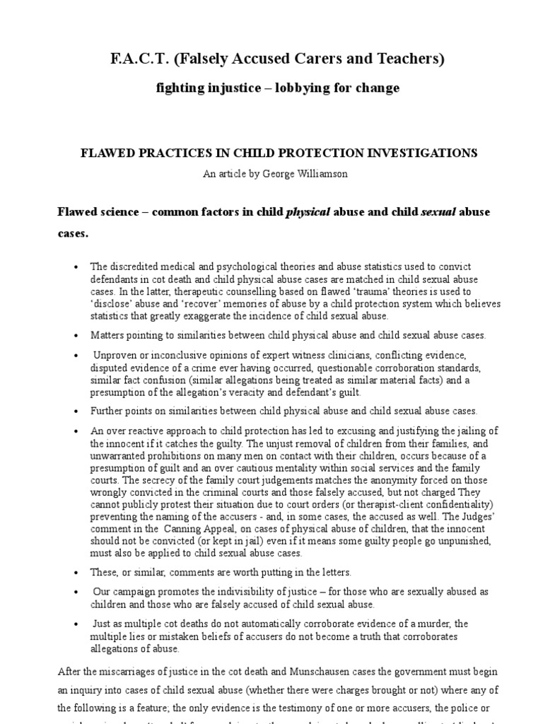 Flawed Child Protection Practices Exposed | PDF | Criminal Law | Crime ...