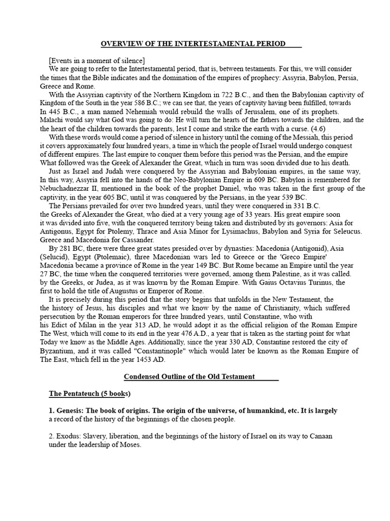 Condensed Outline of The Bible | PDF | Books Of Kings | David