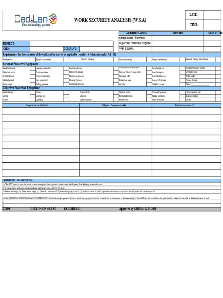 Work Safety Analysis (Wsa) | PDF | Personal Protective Equipment ...