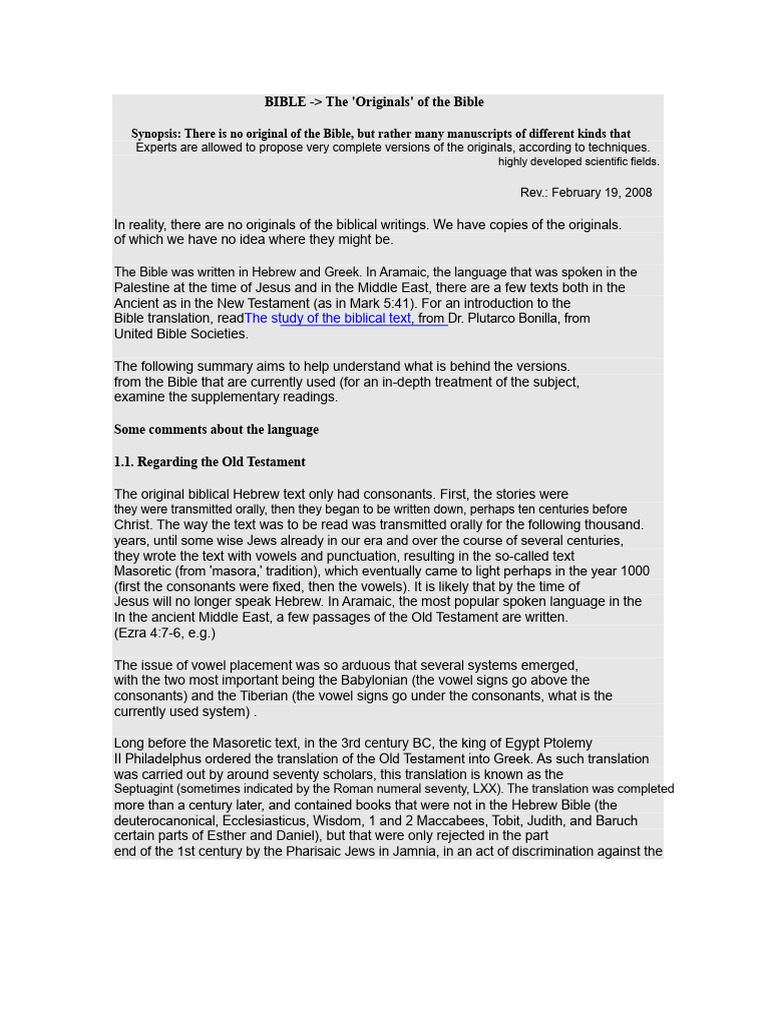 Understanding Bible Manuscripts and Texts | PDF | Bible | Septuagint