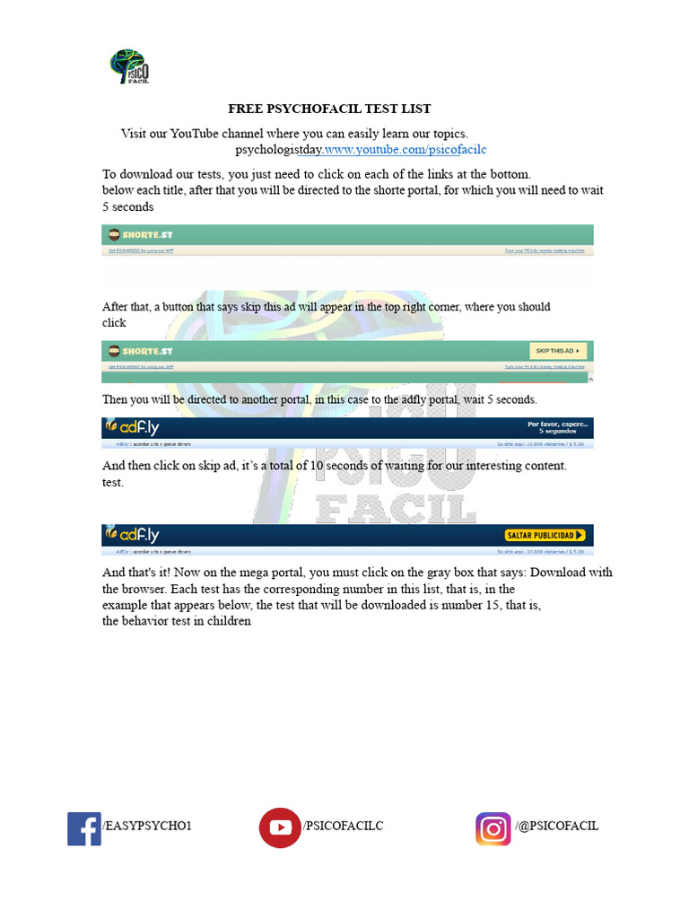 Free Psychological Test Downloads | PDF | Wechsler Adult Intelligence ...