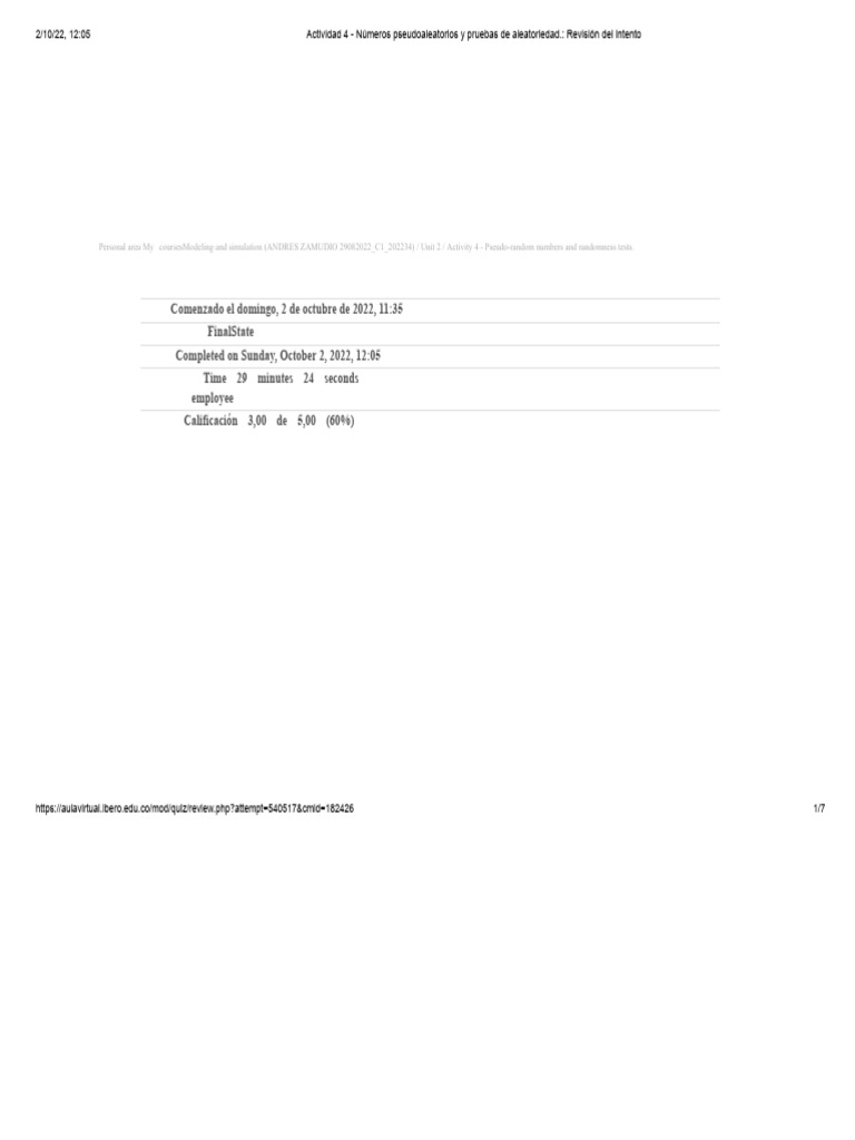 Activity 4 - Pseudorandom Numbers and Randomness Tests. Review of The ...